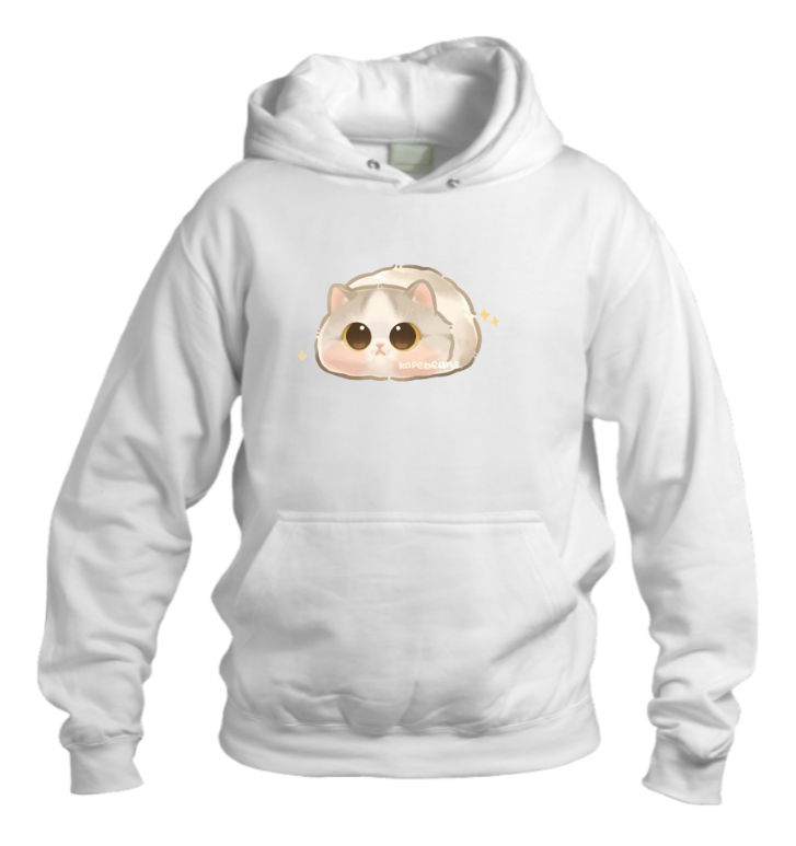 cat Oversize Hoodie White 31