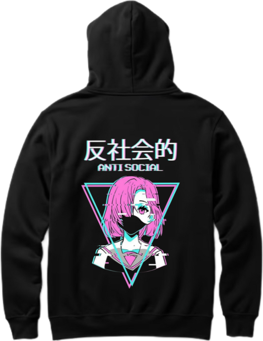ANTI SOCIAL  One Size hoodie Black Back 31