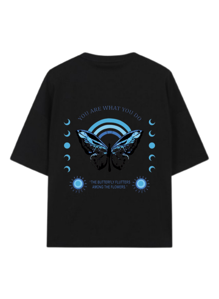 butterflies t- shirt Black Back 31