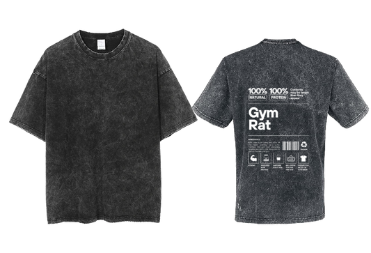 Gym Rat Back text One Size t- shirt Washed Back 31