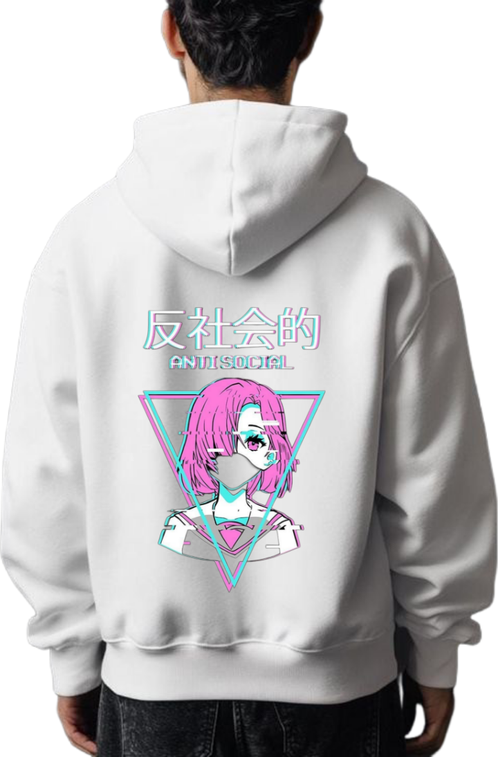 ANTISOCIAL One Size hoodie White Back 31