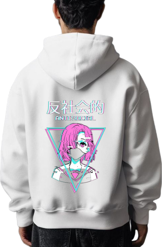 ANTISOCIAL One Size hoodie White Back 31