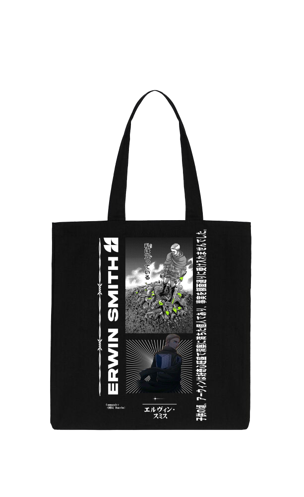 Anime Attack on titan shingeki no kyojin Aot Black tote bag 30