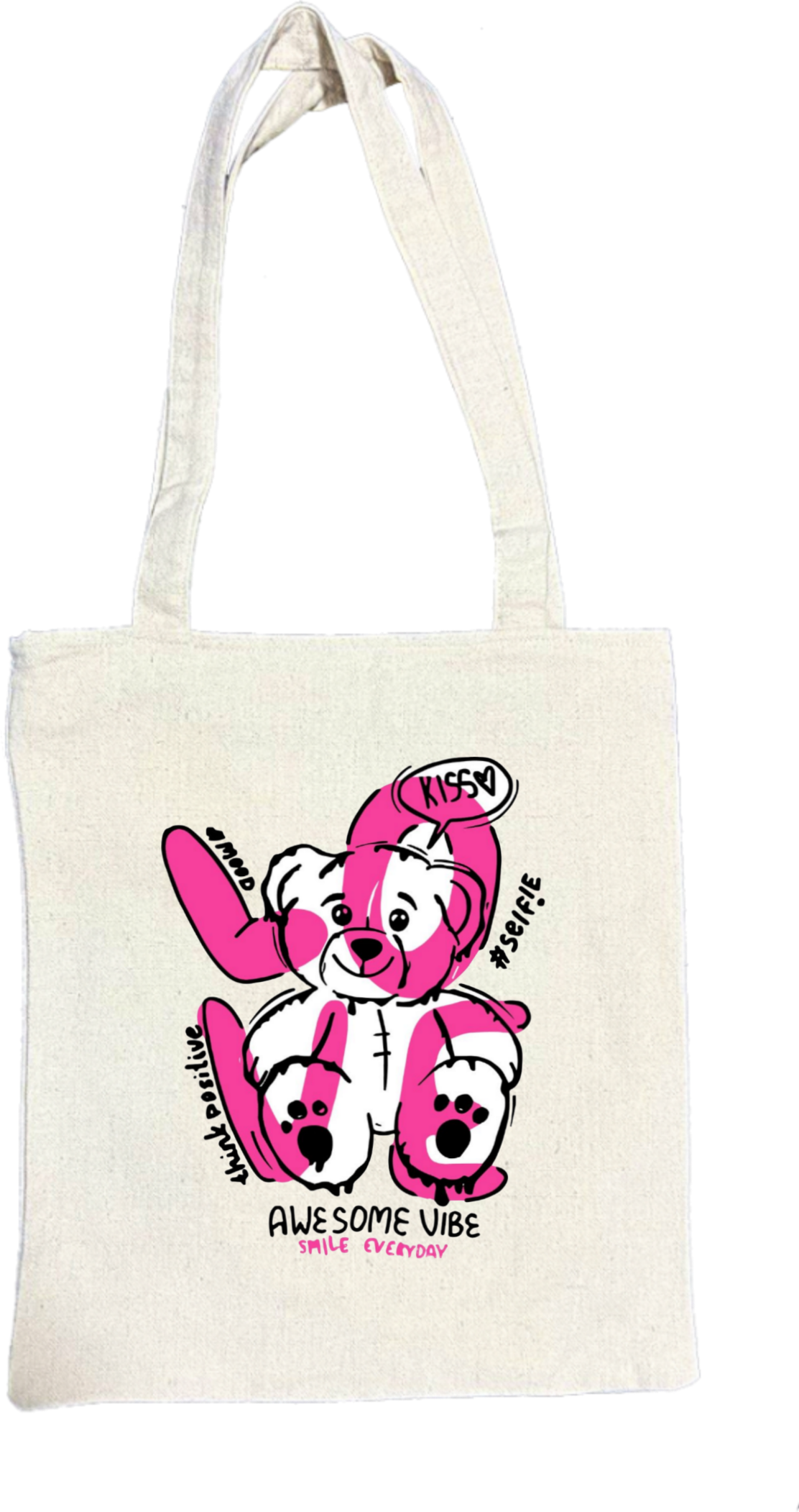 Smile Everyday tote bag beige 121
