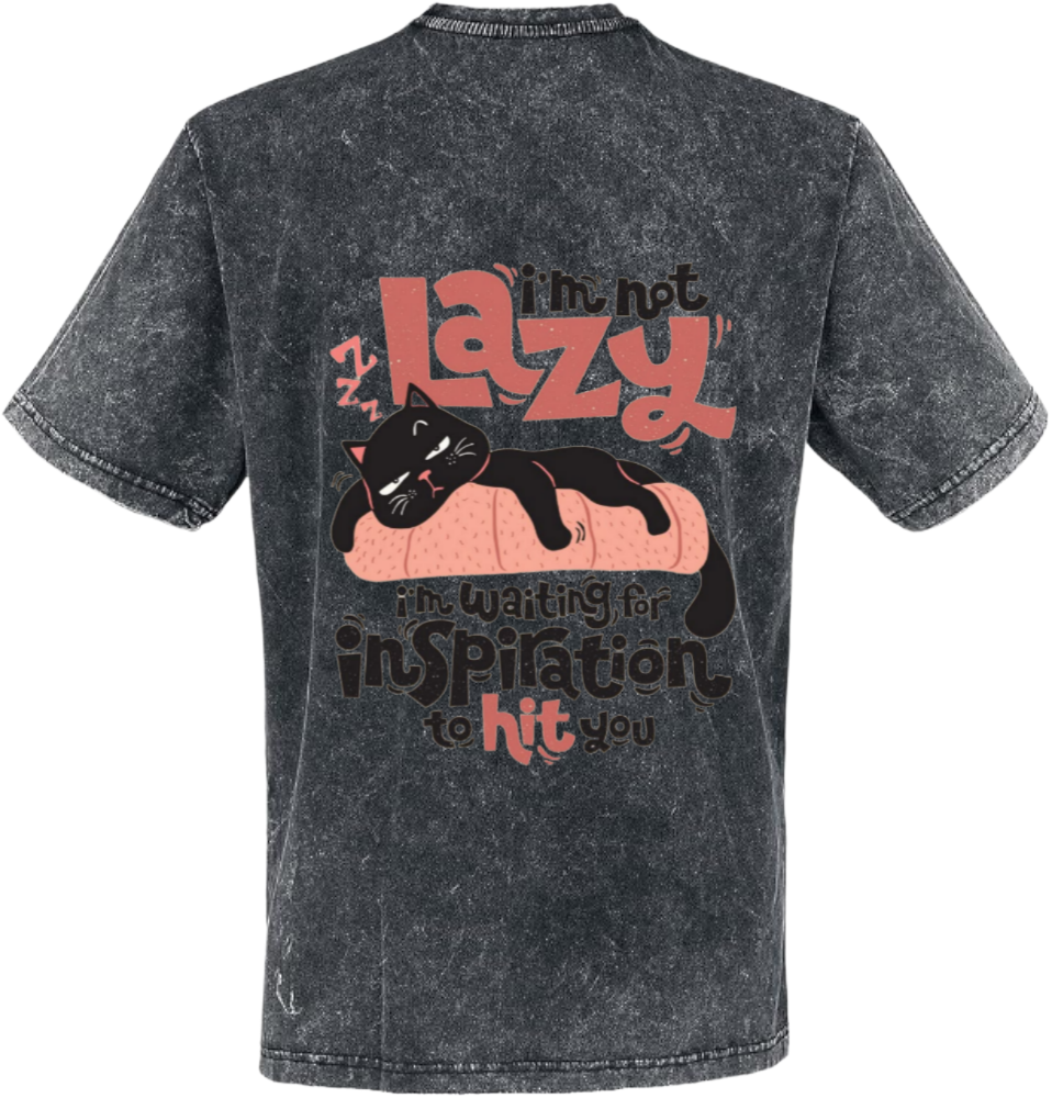 Lazy Cat t- shirt One Size Washed Back 31