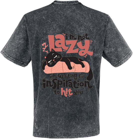 Lazy Cat t- shirt One Size Washed Back 31