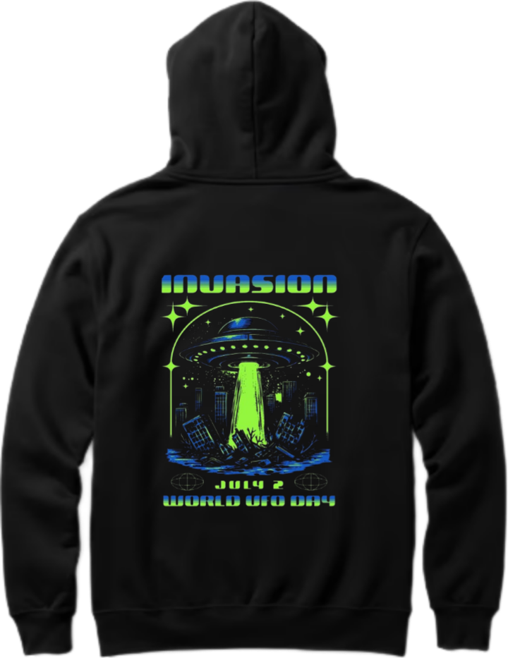aliens Oversize Hoodie Back Black 22