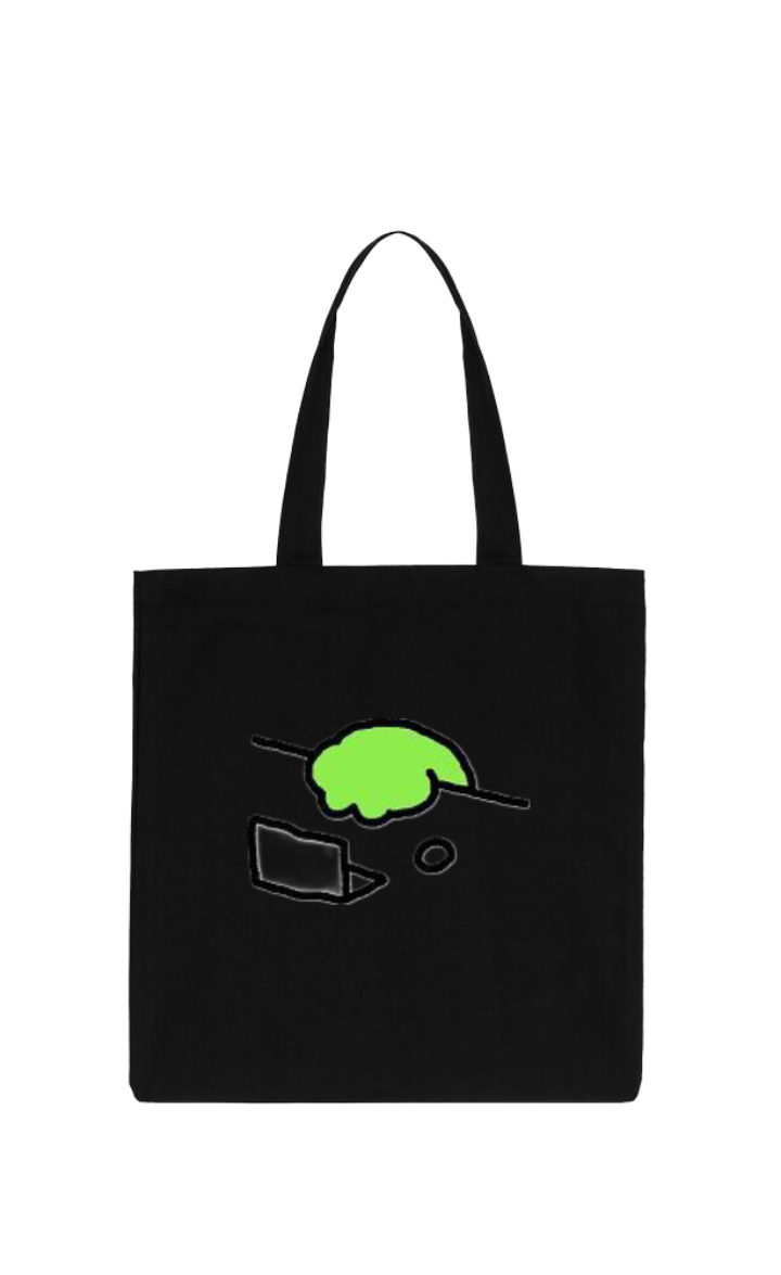 Frog tote bag Black 31