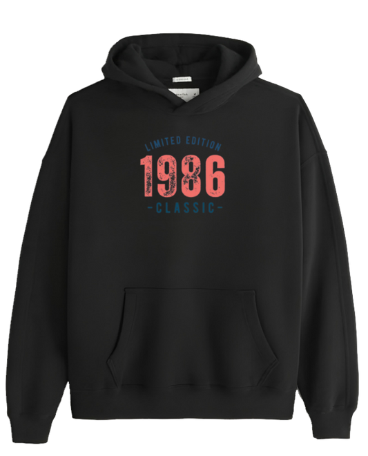 age Oversize Hoodie Black 1986