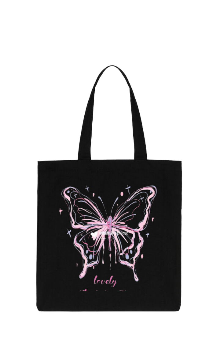 butterflies tote bag Black 31