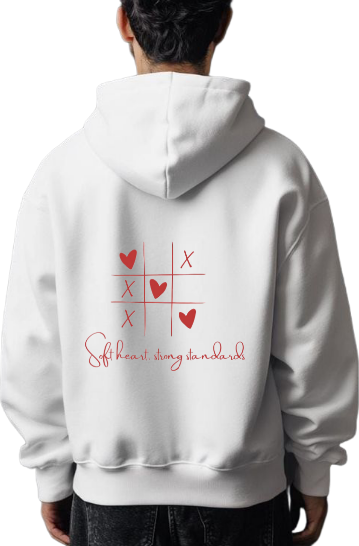 VaIentine coupIe Oversize Hoodie White Back 30