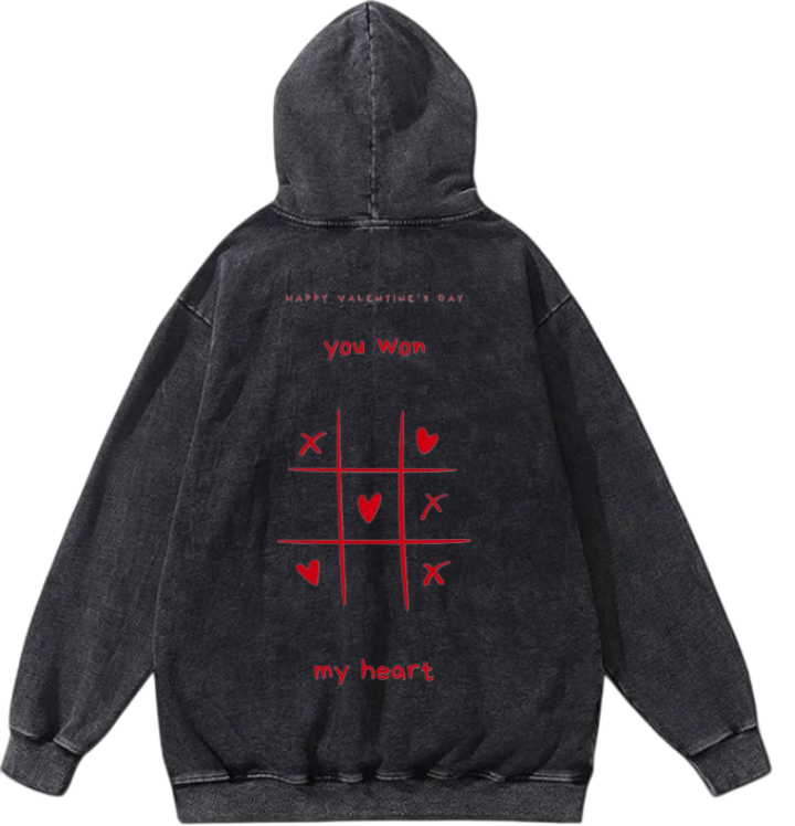 VaIentine coupIe Oversize  Hoodie Washed gray Back 31
