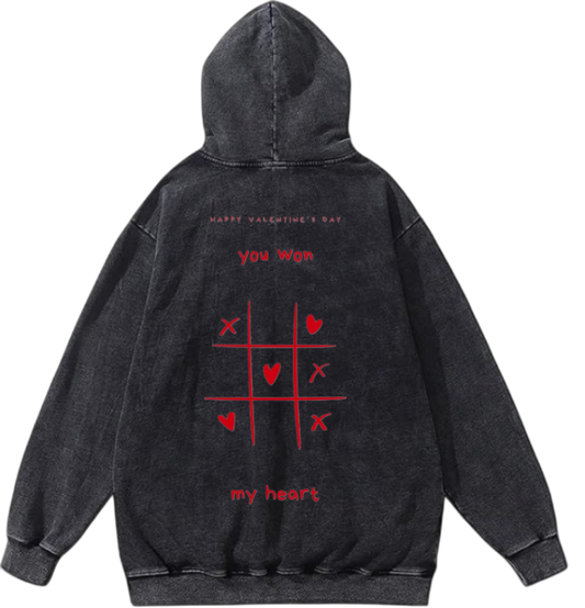 VaIentine coupIe Oversize  Hoodie Washed gray Back 31