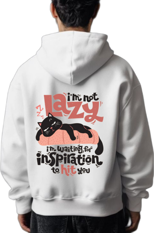 Z i'm not azy i'm waiting for inSpilation to hit you One Size hoodie White Back 31