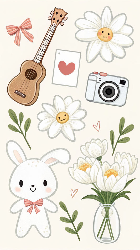 Aesthetic Cute Stickers Pack - Waterproof Vinyl Cartoon Decals for Water Bottles, Laptops, Scrapbooking, Kawaii Stationery Supplies sticker journal sticker
