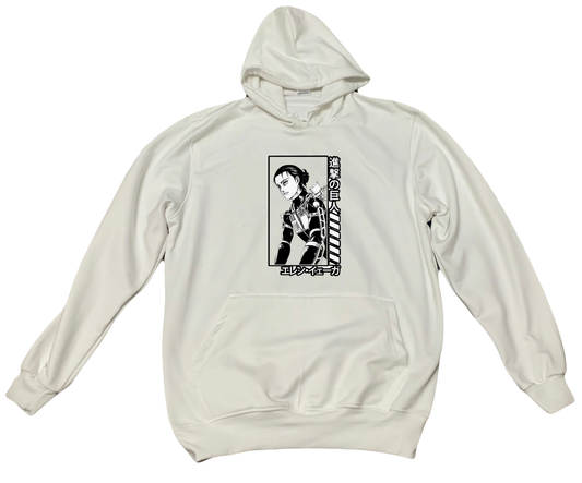 Anime Attack on titan shingeki no kyojin eren levi mikasa Aot White Oversize HOODIE 32