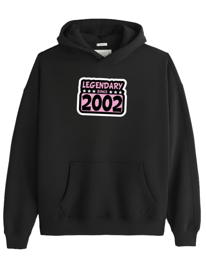 age Oversize Hoodie Black 2002
