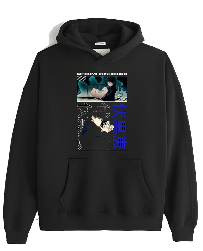 jujutsu kaisen GOJO Oversize  Hoodie Black 32