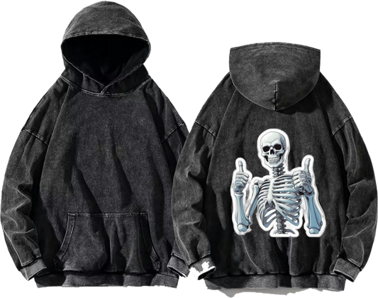 skeleton One Size hoodie Washed Back 32
