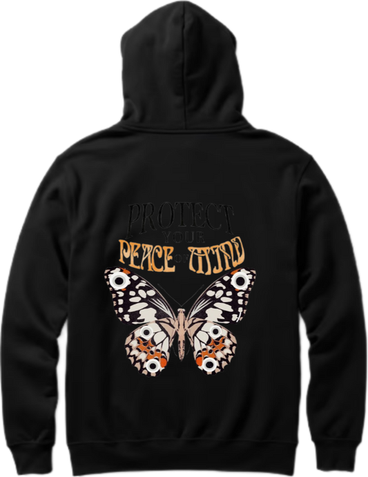 butterflies Oversize Hoodie Black Back 32