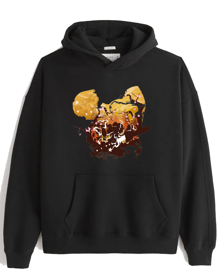 Anime Demon slayer nezuko tanjiro Oversize Hoodie Black 32