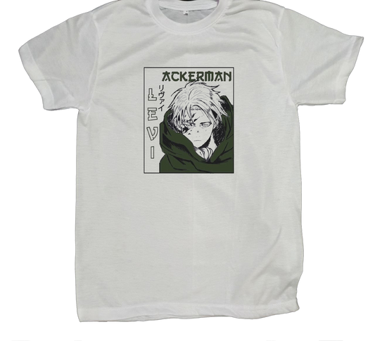 Anime Attack on titan shingeki no kyojin eren levi mikasa  Aot white fit t- shirt 32