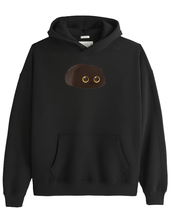 cat Oversize Hoodie Black 32