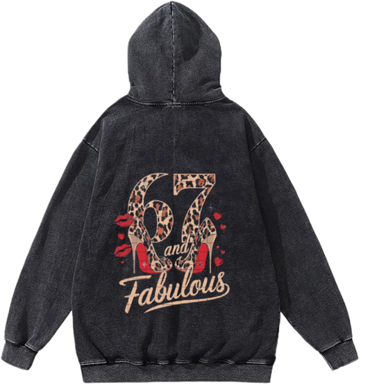 67 designs Oversize Hoodie Washed Back 32