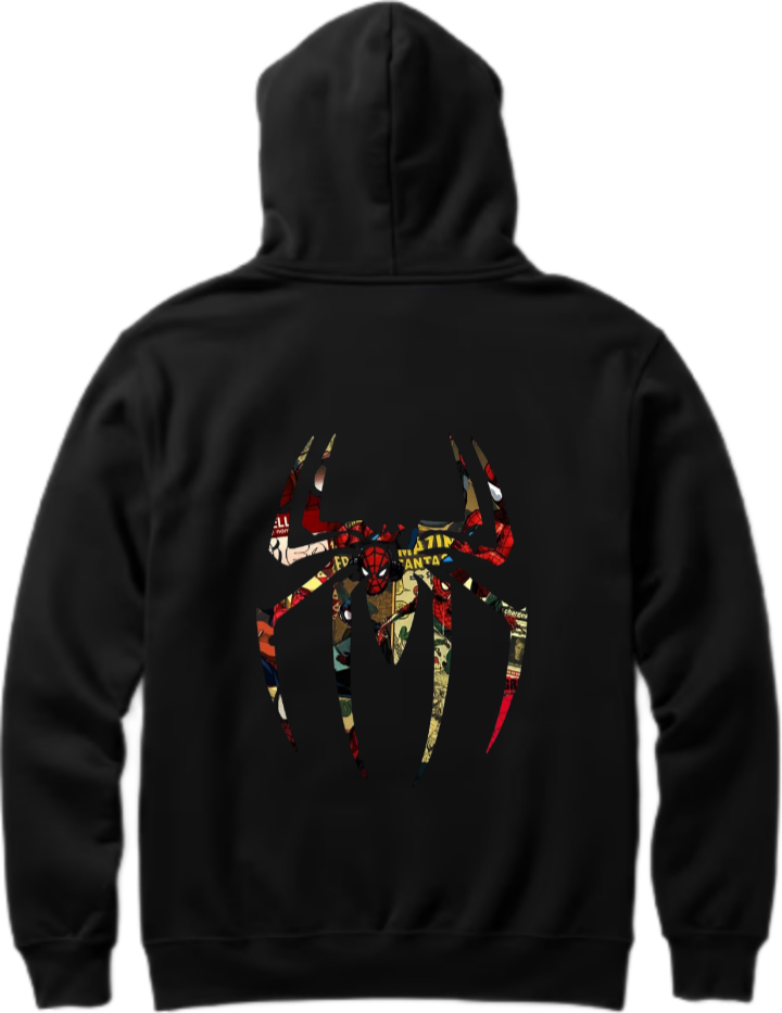 Spiderman One Size hoodie Black Back 32