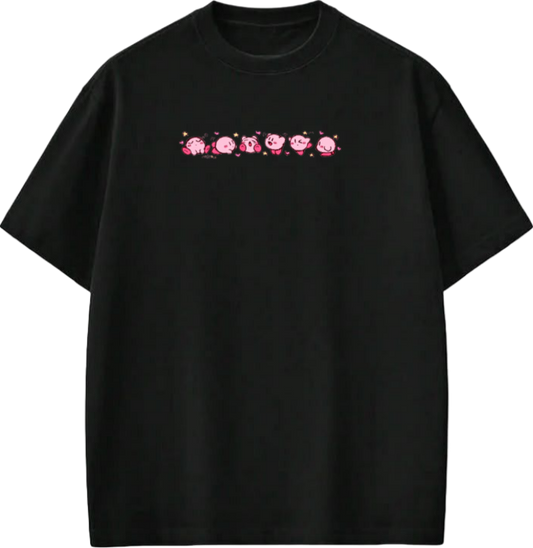 Cute Kirby Anime Graphic T-Shirt, Y2K Aesthetic Kawaii Gaming Tee, Casual Oversized Short Sleeve Top for Wome 32