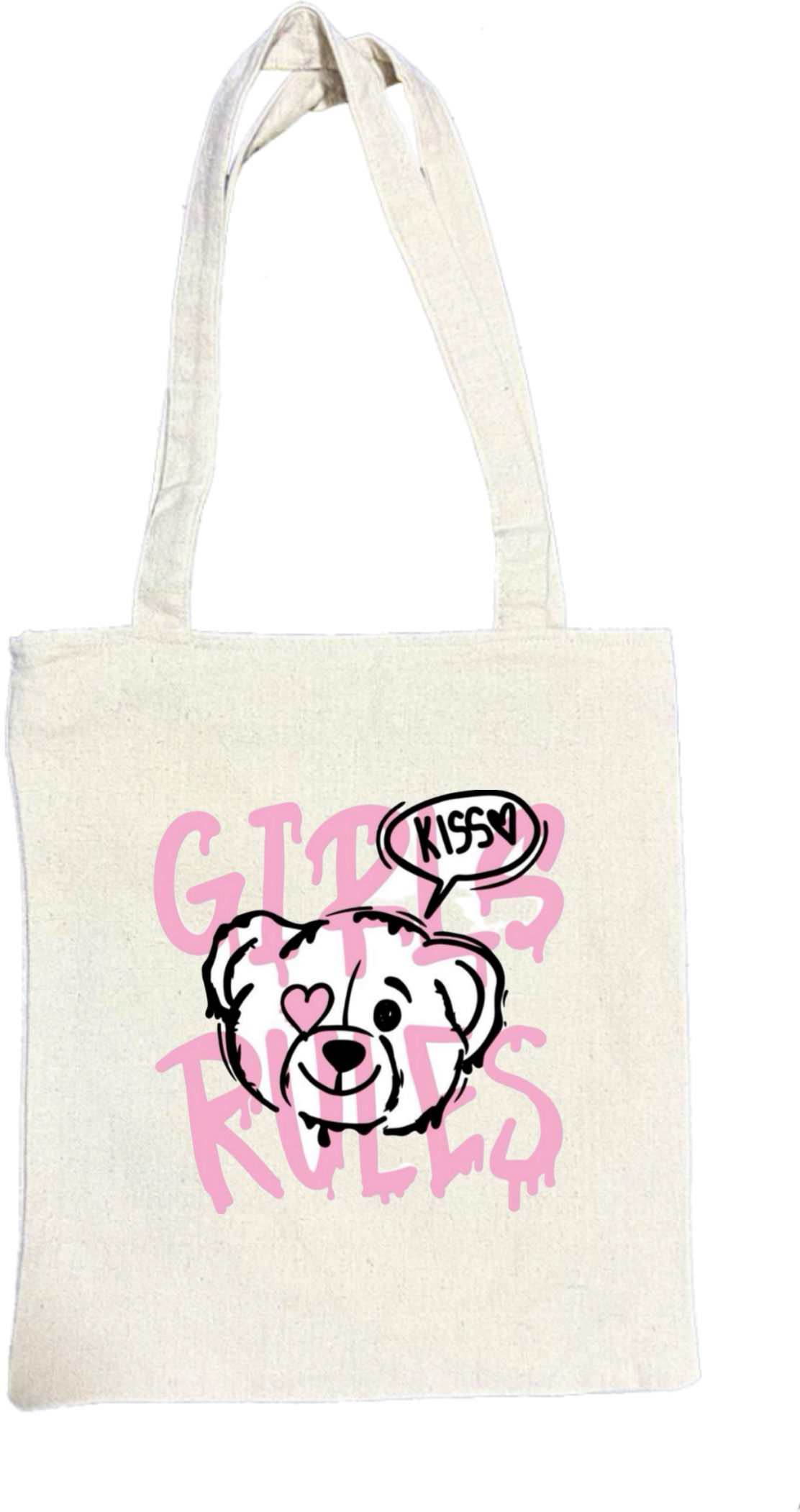 GIRLS RULES tote bag beige 122