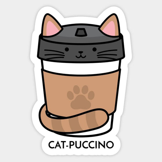Sticker coffee CAT-PUCCINO 32