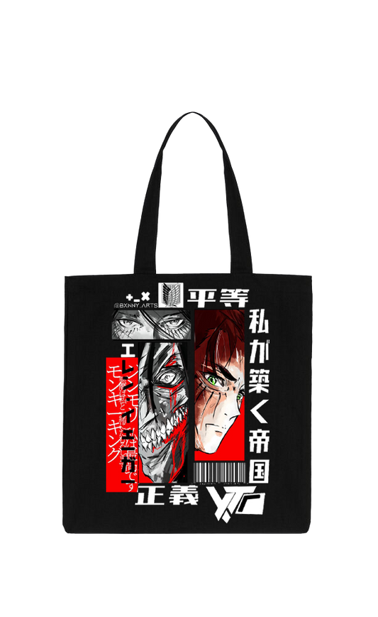 Anime Attack on titan shingeki no kyojin Aot Black tote bag 31