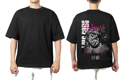 Intense Feelings Back text One Size t- shirt Black Back 28