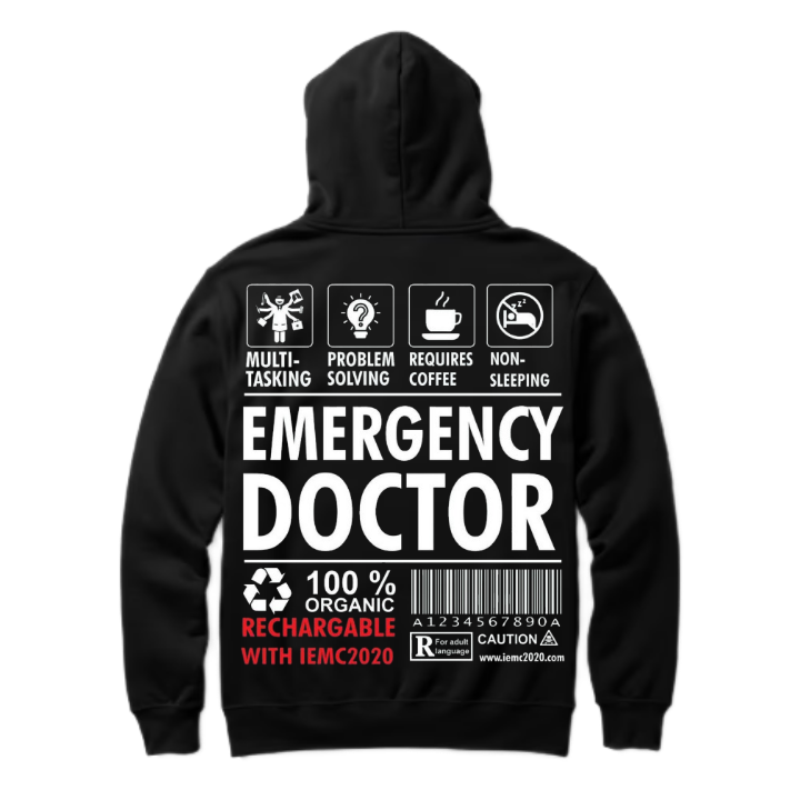 EMERGENCY DOCTOR Back text oversize hoodie back 32