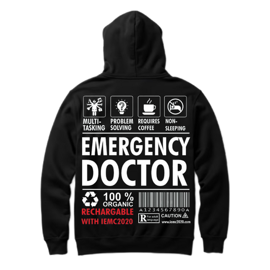 EMERGENCY DOCTOR Back text oversize hoodie back 32