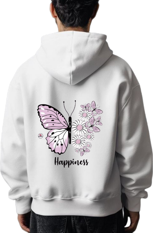 butterflies Oversize Hoodie White Back 32