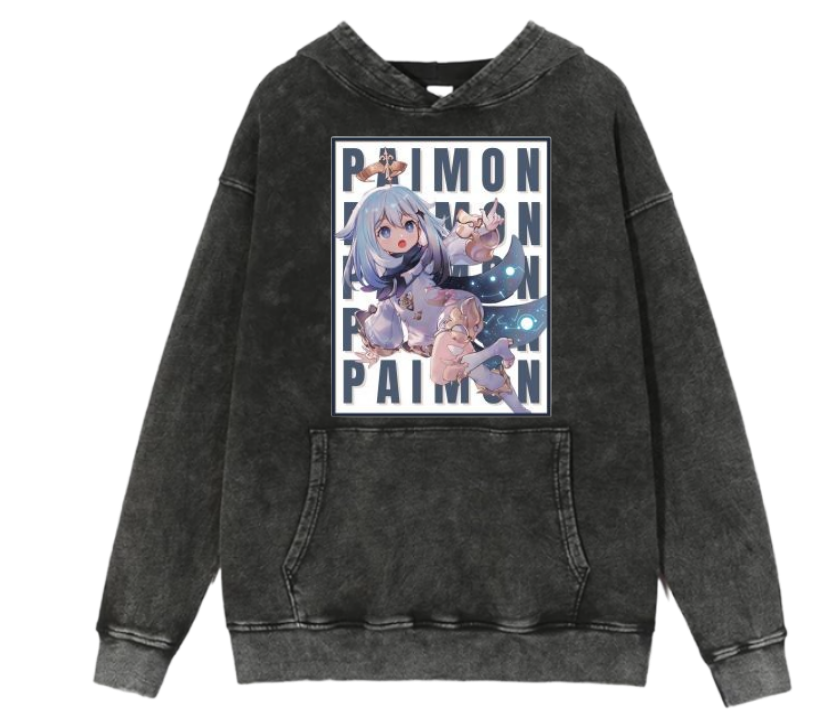 Genshin Impact Over Size hoodie Washed 32