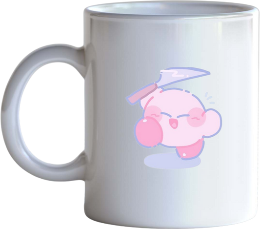 Cute Pink Bunny Kirby Ceramic Coffee Mug, Kawaii Anime Gaming Cute Mug for Women and Kids, Funny Novelty Tea Cup, 11 oz 32