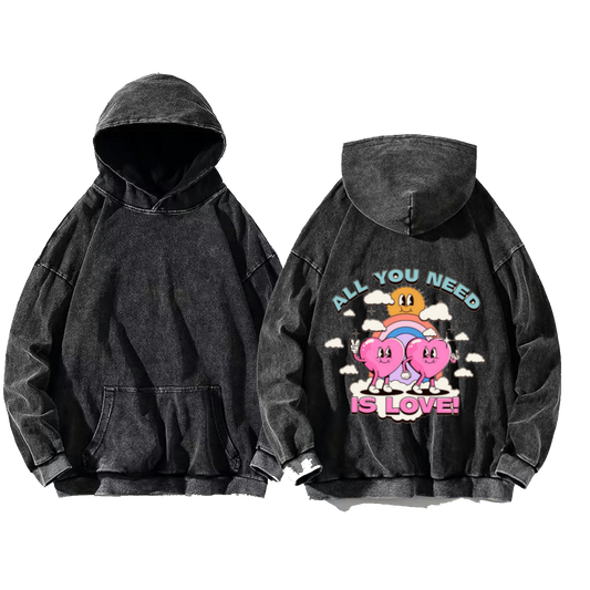 All You Need Is Love One Size hoodie Washed Back 32