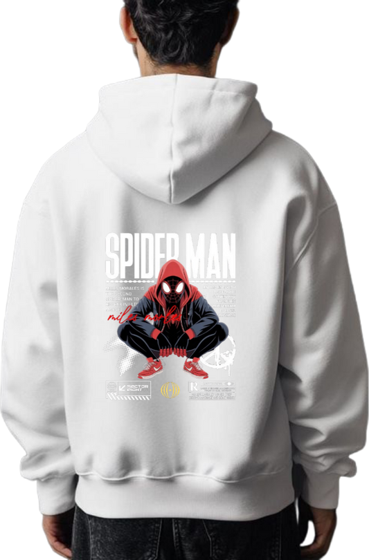 Spiderman One Size hoodie White Back 32