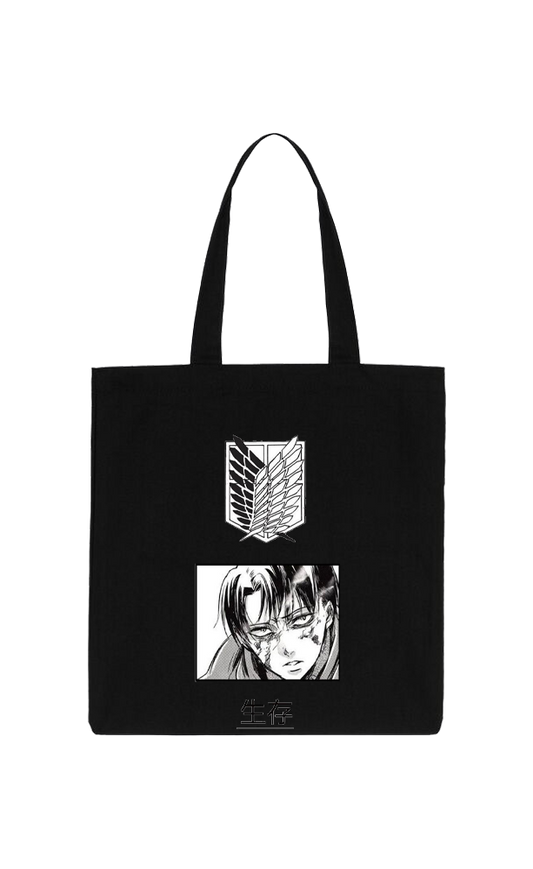 Anime Attack on titan shingeki no kyojin Aot Black tote bag 33