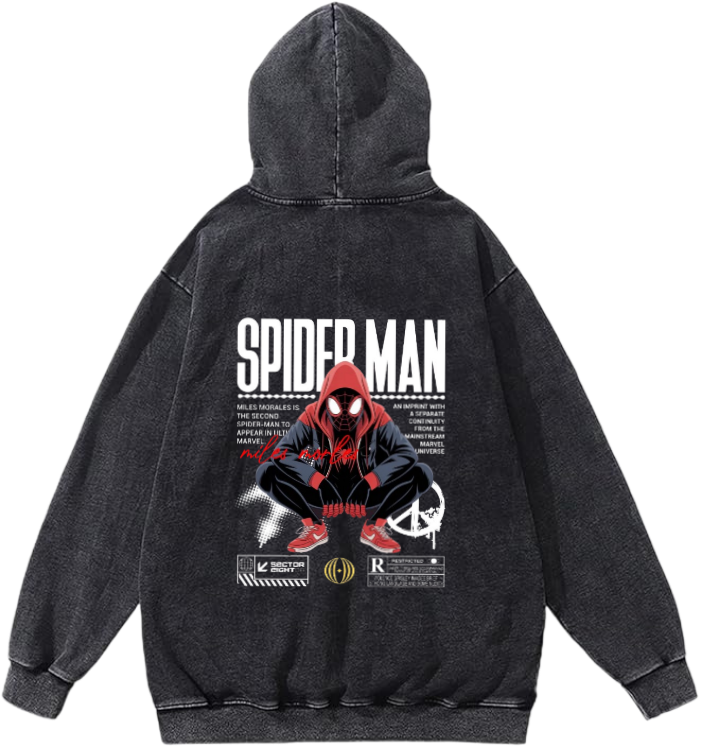 Spiderman One Size hoodie Washed Back 33