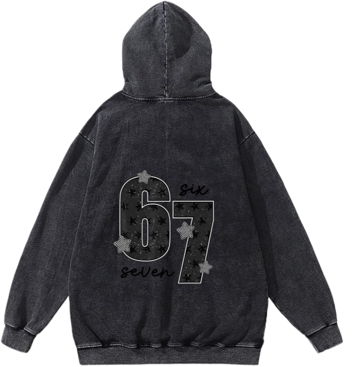 67 designs Oversize Hoodie Washed Back 33