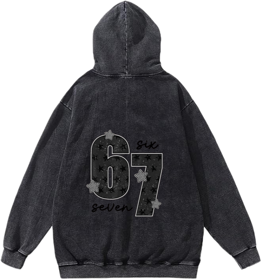 67 designs Oversize Hoodie Washed Back 33