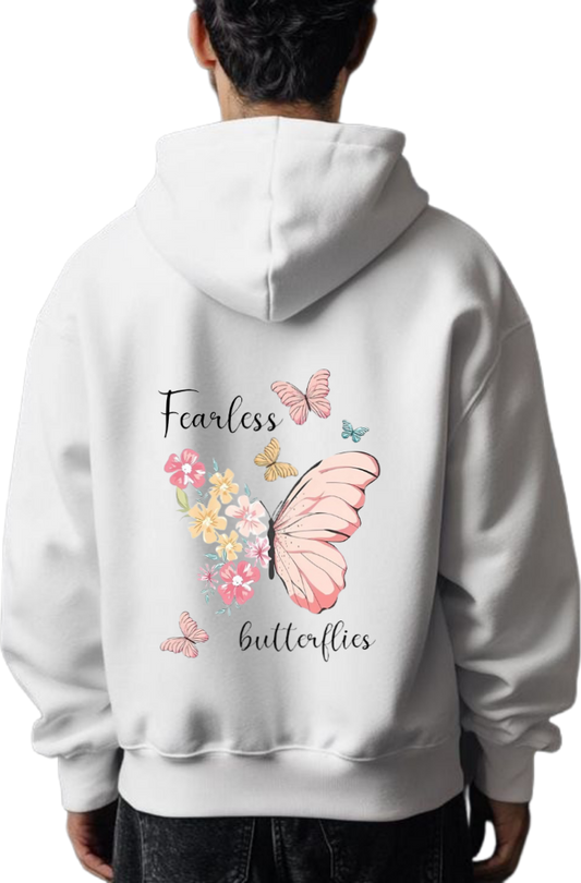 butterflies Oversize Hoodie White Back 33