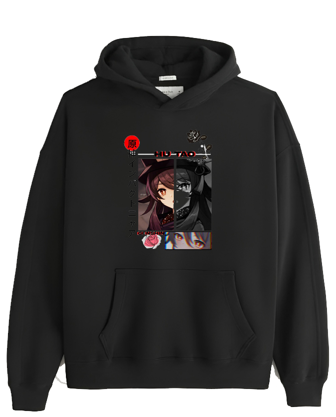Genshin Impact Hu Tao Over Size hoodie Black 33