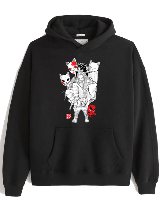 Anime Demon slayer nezuko tanjiro Oversize Hoodie Black 33