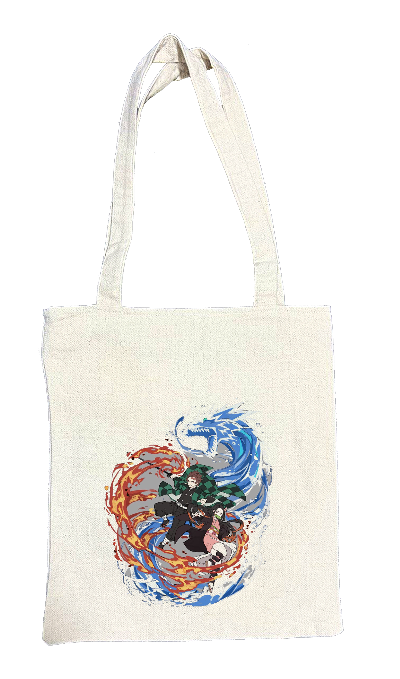 Anime Demon slayer nezuko tanjiro tote bag Beige 33