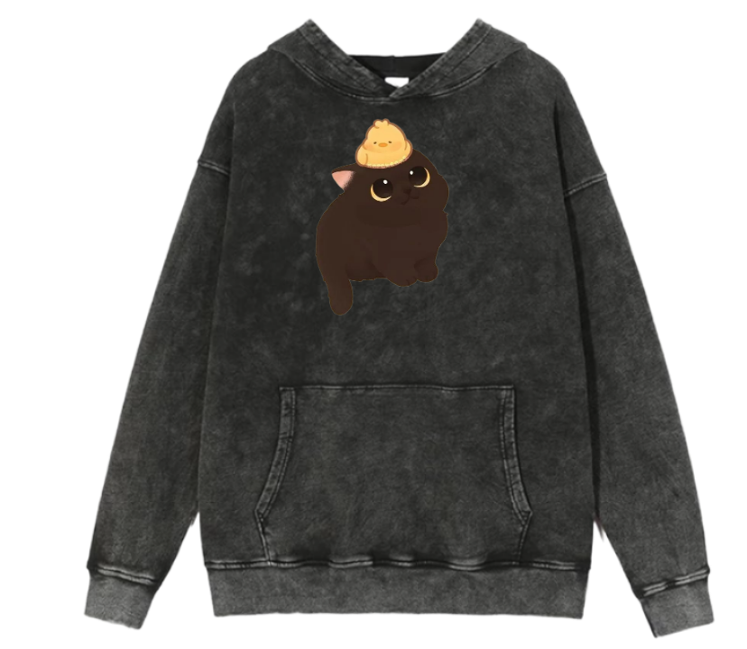 cat Oversize Hoodie Washed 33